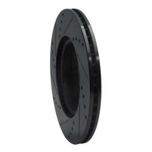 Hyundai Ioniq Brake Rotor (1) - Front Right - R1 Concepts - Drilled & Slotted - Black - `17-`22